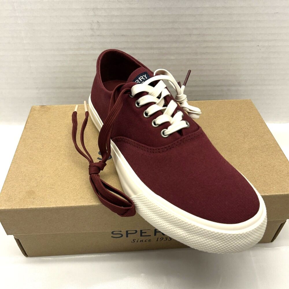 Sperry Captains CVO Vine/Maroon Canvas Women Sz 6.5 New in Box - Picture 3 of 8
